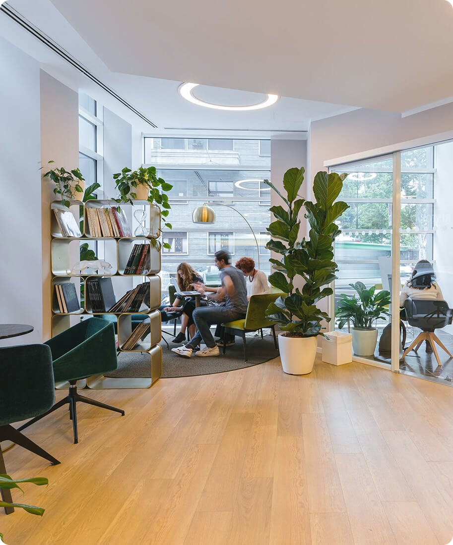 people sitting an office